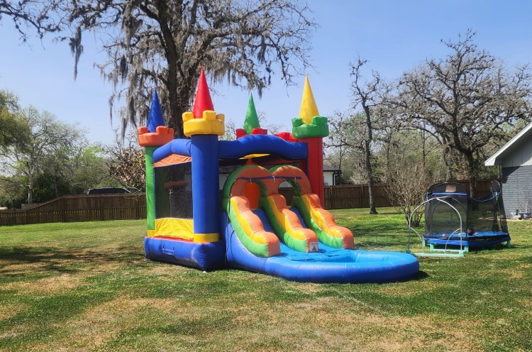 Dual Lane Slide Castle with Pool (Combo)