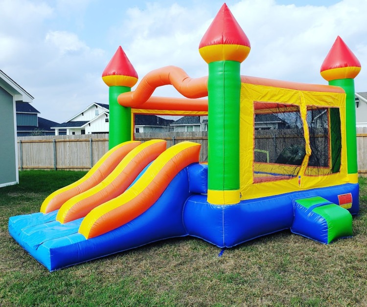 Dual Lane Slide Castle Bounce