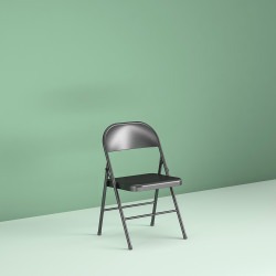 Folding Metal Chair - Black