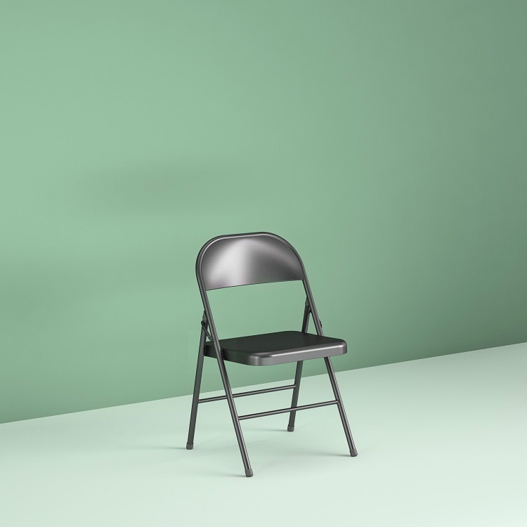Folding Metal Chair - Black
