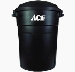 32 gal Black Plastic Garbage Can Lid Included Commercial Canopy Tents
